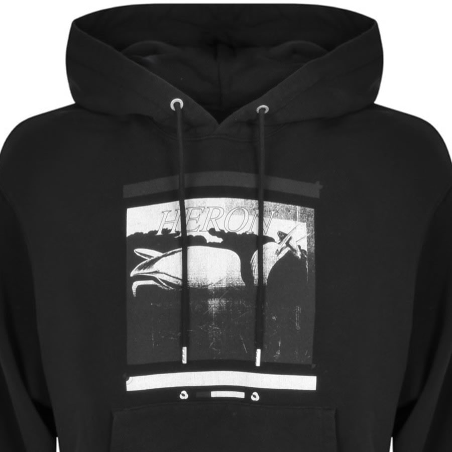 Heron Preston Misprinted Heron Hoodie Black Black